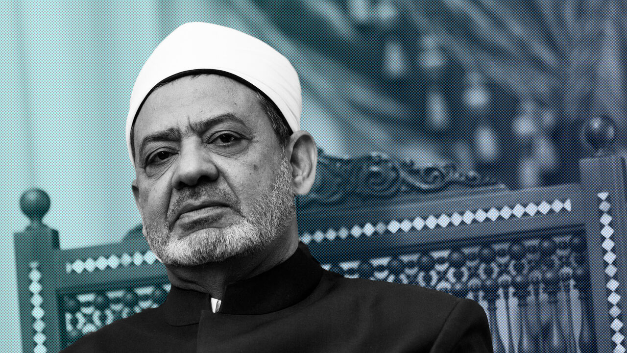 Nic6495222 Egyptian Grand Imam of al-Azhar, Sheikh Ahmed al-Tayeb meets with French Prime Minister Manuel Valls (unseen) on October 11, 2015 at the headquarters of al-Azhar, the Sunni Islam's most prestigious centre of learning in the Egyptian capital Cairo. Valls arrived in Cairo the day before at the start of visits to three nations aimed at boosting economic ties and holding talks on regional conflicts, and met with President Abdel Fattah al-Sisi. AFP PHOTO / KENZO TRIBOUILLARD (Photo credit should read K