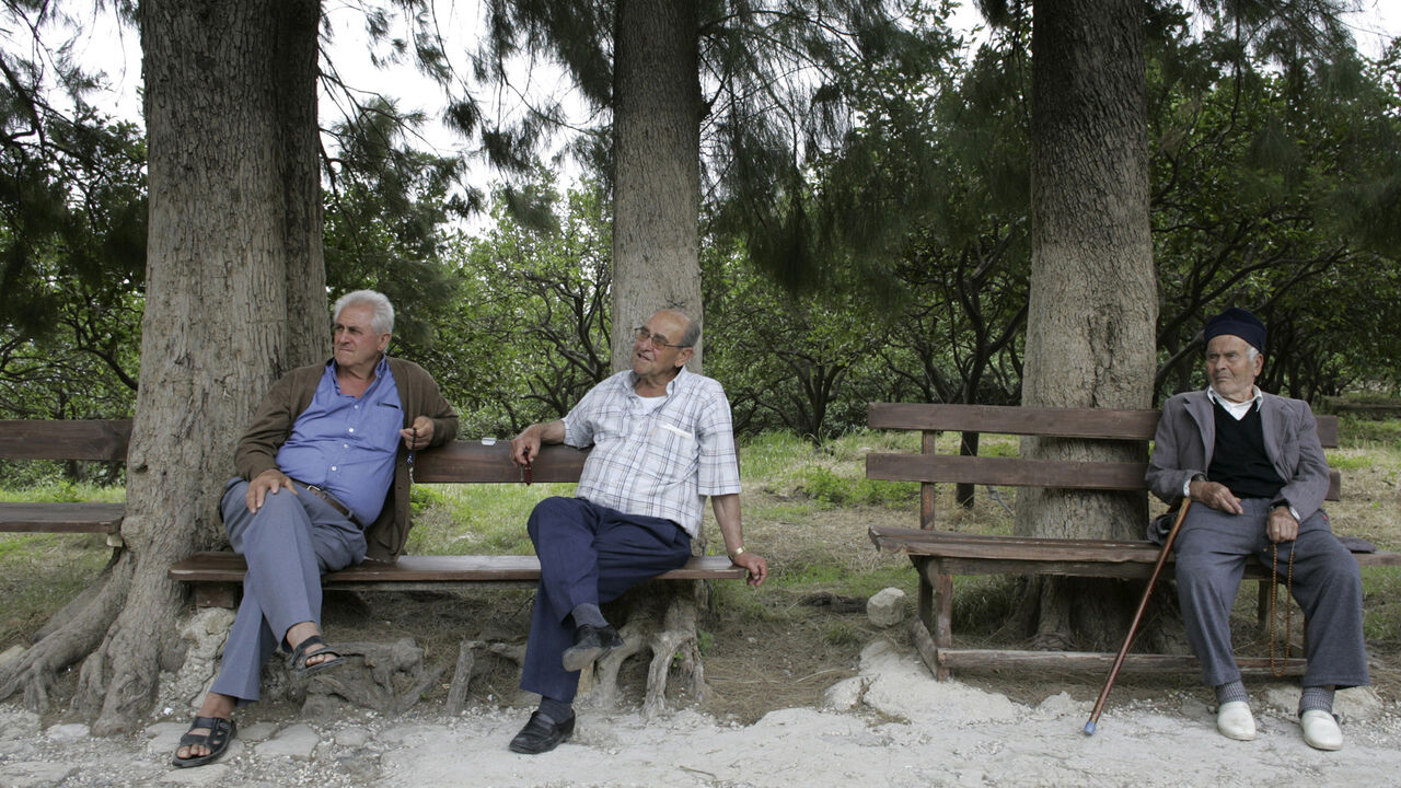 TURKEY-ELECTION/CHRISTIANS Men rest in Vakifli village, which is located in Hatay province, June 13, 2007. In sleepy Vakifli, Turkey's last surviving ethnic Armenian village, perched high among orange groves overlooking the east Mediterranean, elderly farmers say they will probably vote for the Islamist-rooted AK Party in July 22 elections. Picture taken June 13, 2006. To match feature TURKEY-ELECTION/CHRISTIANS REUTERS/Umit Bektas (TURKEY) - GM1DVNFQSPAA