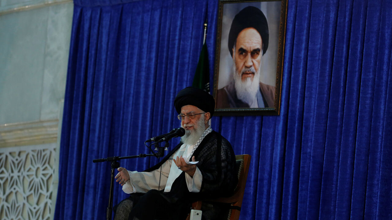 IRAN-LEADER/USA-SAUDI Iran's Supreme Leader Ayatollah Ali Khamenei delivers a speech during a ceremony marking the death anniversary of the founder of the Islamic Republic Ayatollah Ruhollah Khomeini, in Tehran, Iran, June 4, 2017. TIMA via REUTERS ATTENTION EDITORS - THIS IMAGE WAS PROVIDED BY A THIRD PARTY. FOR EDITORIAL USE ONLY. - RC16ADBF0A50