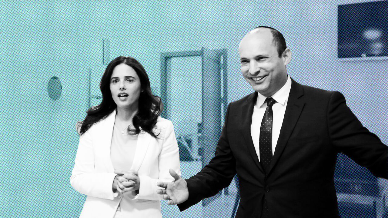 ISRAEL-ELECTION/NATIONALISTS Israeli Education Minister Naftali Bennett (R) and Justice Minister Ayelet Shaked, from the Jewish Home party, enter the room before delivering their statements in Tel Aviv, Israel December 29, 2018. REUTERS/Corinna Kern - RC1ACF62D4E0