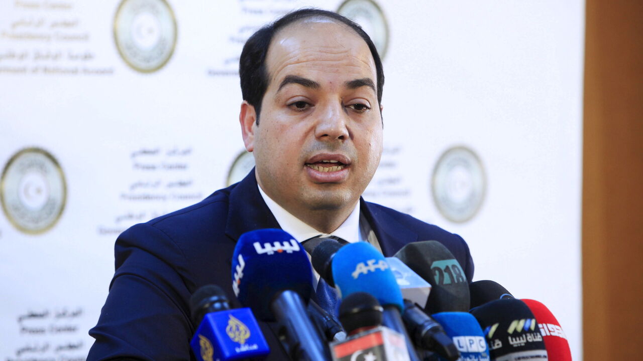 LIBYA-UN/ A member of the Presidential Council of Government of National Accord, Ahmed Maiteeq during a news conference in Tripoli, Libya, April 17, 2016. REUTERS/Ismail Zitouny - GF10000385612
