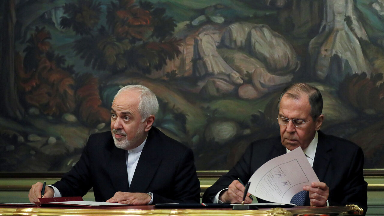 USA-IRAN/LAVROV-ZARIF Russian Foreign Minister Sergei Lavrov and his Iranian counterpart Mohammad Javad Zarif attend a news conference in Moscow, Russia May 8, 2019. REUTERS/Evgenia Novozhenina - RC1705C87F10