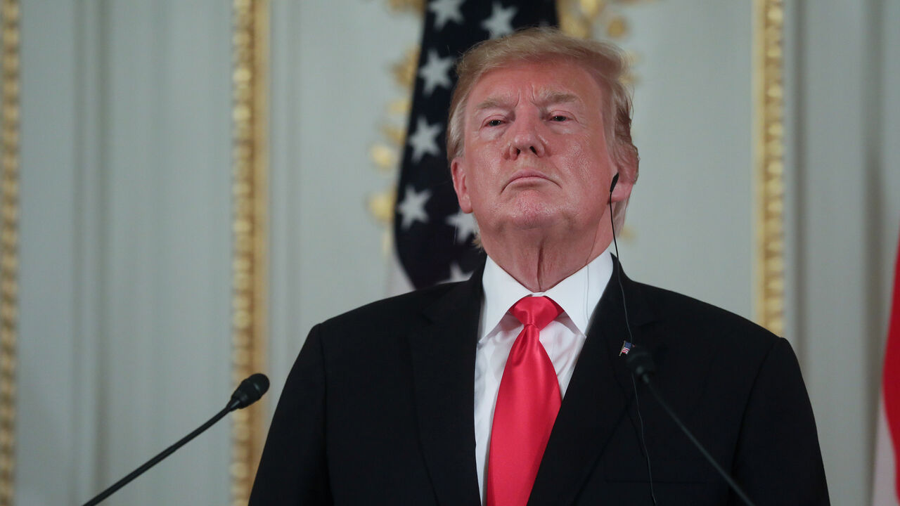 JAPAN-USA/TRUMP U.S. President Donald Trump listens during a news conference with Japan's Prime Minister Shinzo Abe at Akasaka Palace state guest house in Tokyo, Japan, May 27, 2019. REUTERS/Jonathan Ernst - RC1B9AAE6980