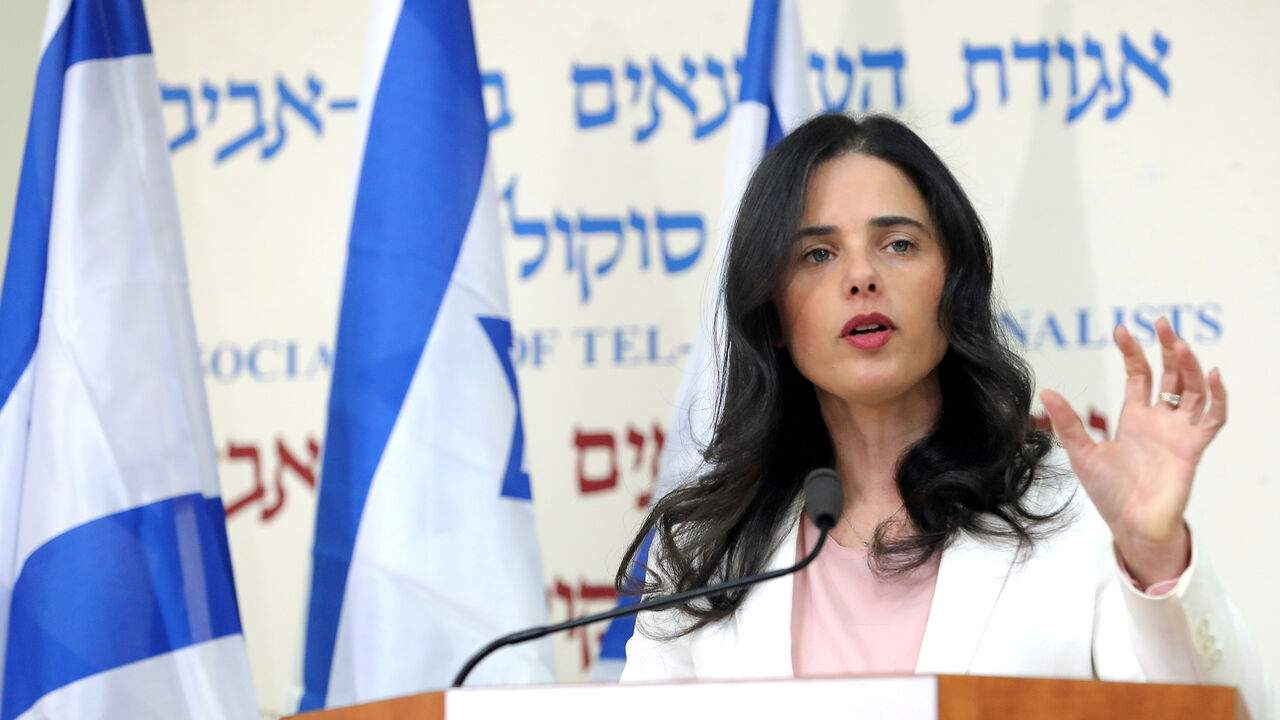 ISRAEL-ELECTION/NATIONALISTS Israeli Justice Minister Ayelet Shaked, from the Jewish Home party, delivers a statement in Tel Aviv, Israel December 29, 2018. REUTERS/Corinna Kern - RC1F3D22E2C0