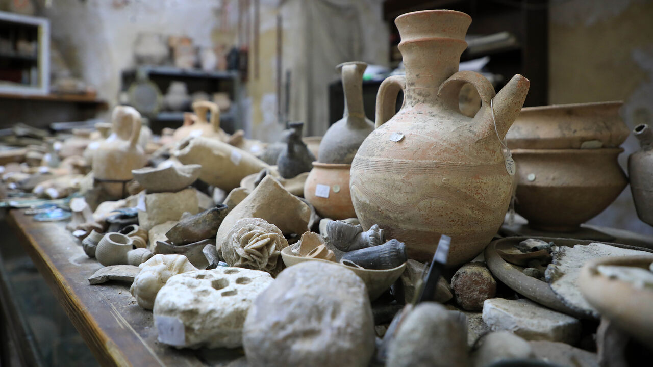 1071848606 Khader Beydoun, 70 years old , a Palestinian, keeps more than 10,000 pieces of heritage in his small museum in Jerusalem. (Photo by Saeed Qaq/NurPhoto via Getty Images)