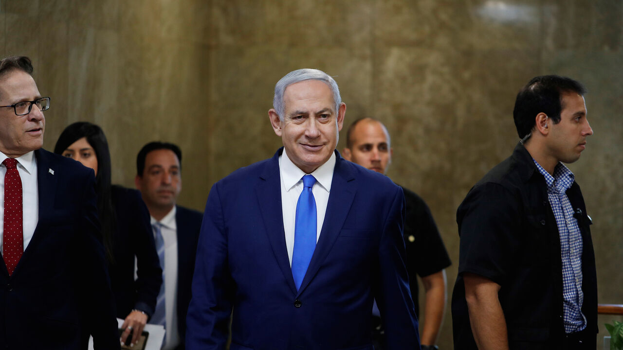 ISRAEL-POLITICS/ Israeli Prime Minister Benjamin Netanyahu arrives to the weekly cabinet meeting in Jerusalem July 14, 2019. REUTERS/Ronen Zvulun - RC1FC20FC200