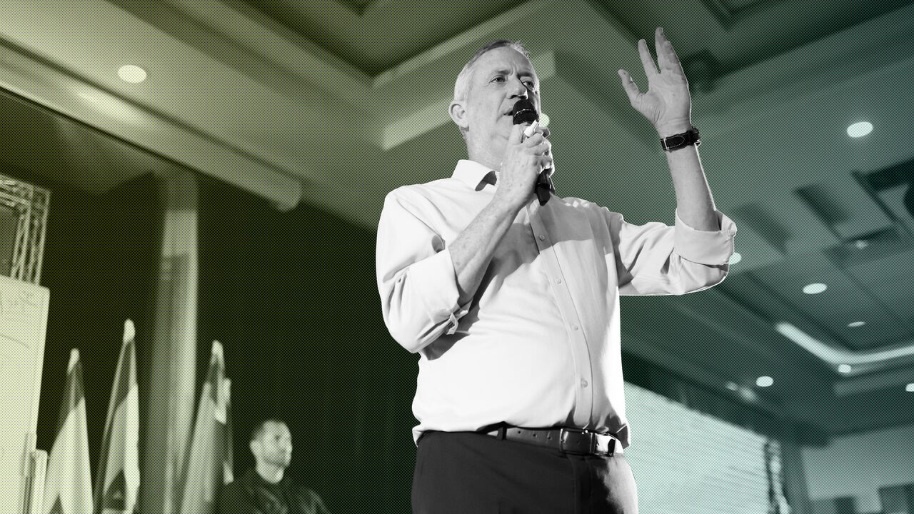 1157637072 Benny Gantz, head of Blue and White party speaks at an election campaign event in Ramat Gan, Israel on July24, 2019. (Photo by Gili Yaari/NurPhoto via Getty Images)