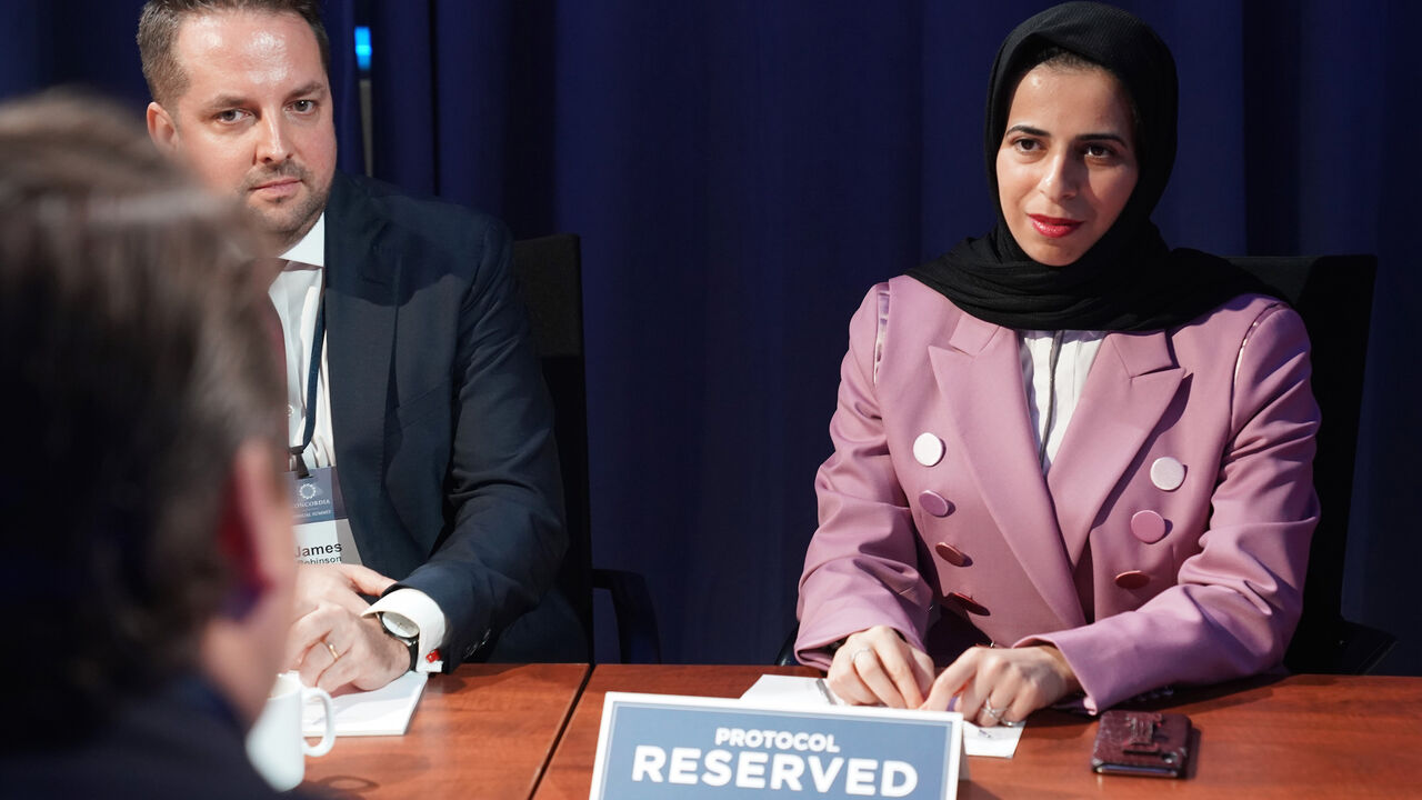 1176806436 NEW YORK, NEW YORK - SEPTEMBER 24: Lolwah Rashid Al-Khater, Spokesperson of the Ministry of Foreign Affairs of the State of Qatar, speaks at the APCO backstage studio during the 2019 Concordia Annual Summit - Day 2 at Grand Hyatt New York on September 24, 2019 in New York City. (Photo by Leigh Vogel/Getty Images for Concordia Summit)