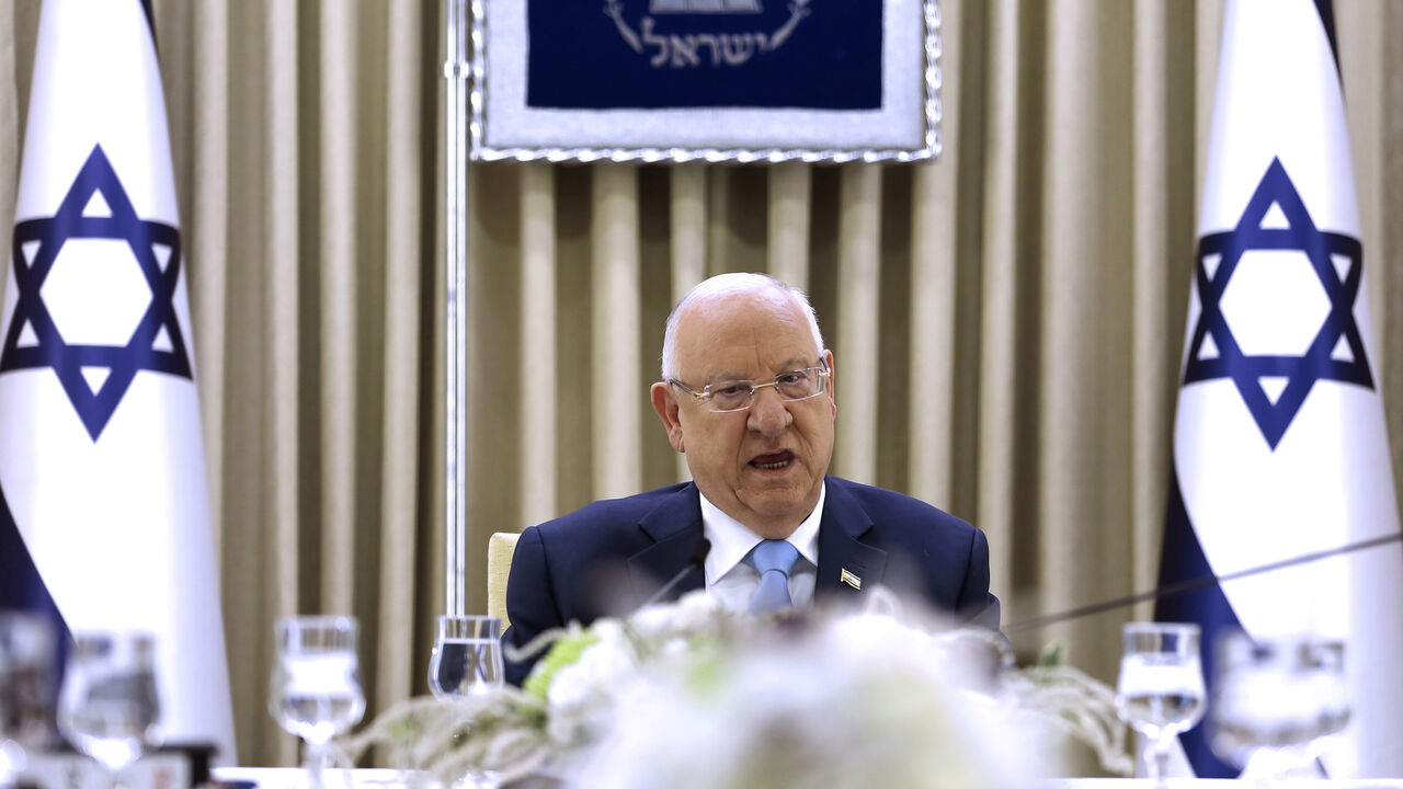 ISRAEL-ELECTION/ Israeli President Reuven Rivlin speaks as he meet members of the Likud Party as he began talks with political parties over who should form a new government, at his residence in Jerusalem September 22, 2019. Menachen Kahana/Pool via REUTERS - RC1352568060