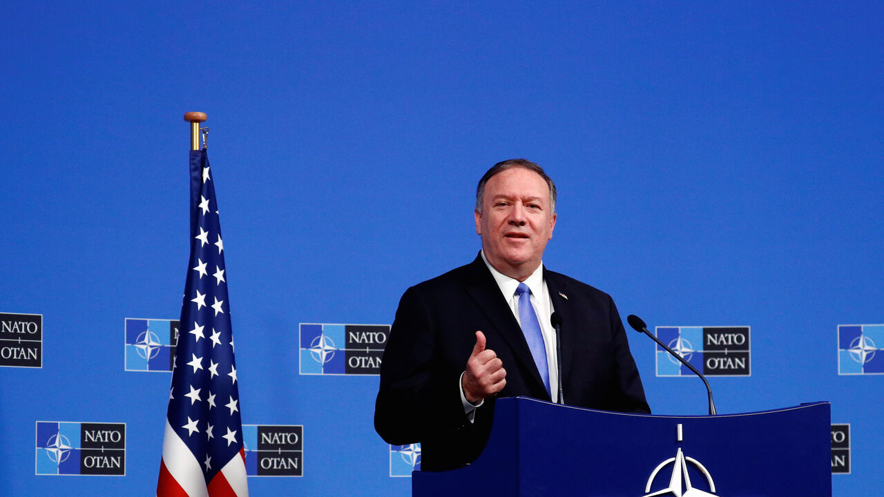 NATO-FUTURE/ U.S. Secretary of State Mike Pompeo holds a news conference at the Alliance headquarters in Brussels, Belgium November 20, 2019. REUTERS/Francois Lenoir - RC26FD9J436K
