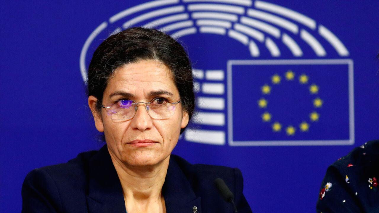 SYRIA-SECURITY/TURKEY-EUROPE Ilham Ahmed, co-chair of the Syrian Democratic Council (SDC), addresses a news conference at the European Parliament in Brussels, Belgium October 10, 2019. REUTERS/Francois Lenoir - RC11661C5F70