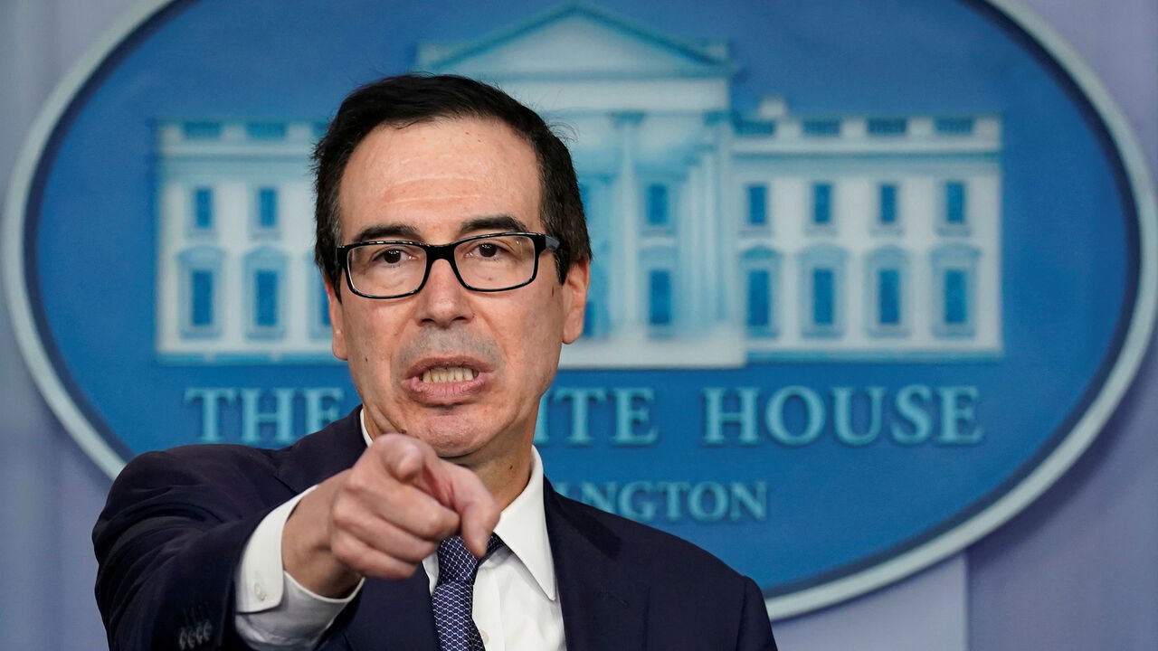 SYRIA-SECURITY/TURKEY-USA-SANCTIONS U.S. Treasury Secretary Steve Mnuchin speaks about sanctions against Turkey at a news briefing at the White House in Washington, U.S., October 11, 2019. REUTERS/Yuri Gripas - RC15A861E750