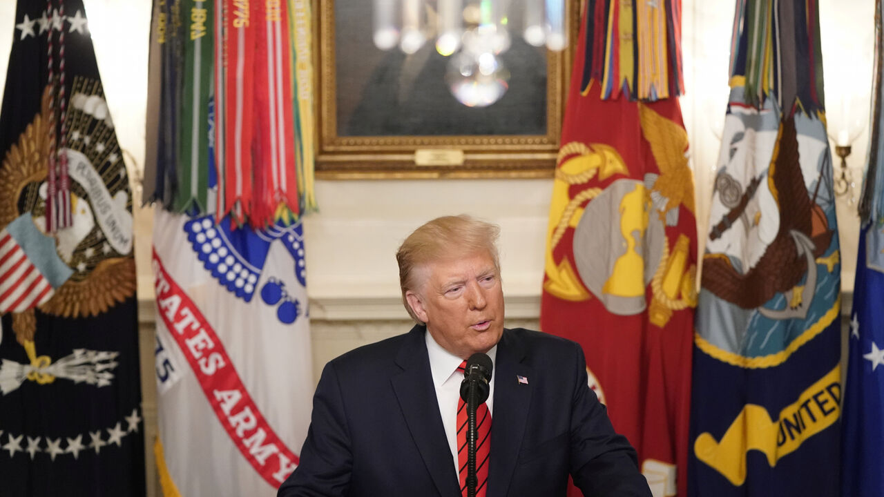 MIDEAST-CRISIS/BAGHDADI-TRUMP U.S. President Donald Trump makes a statement at the White House following reports that U.S. forces attacked Islamic State leader Abu Bakr al-Baghdadi in northern Syria, in Washington, U.S., October 27, 2019. REUTERS/Joshua Roberts - RC1BB3AB3D30