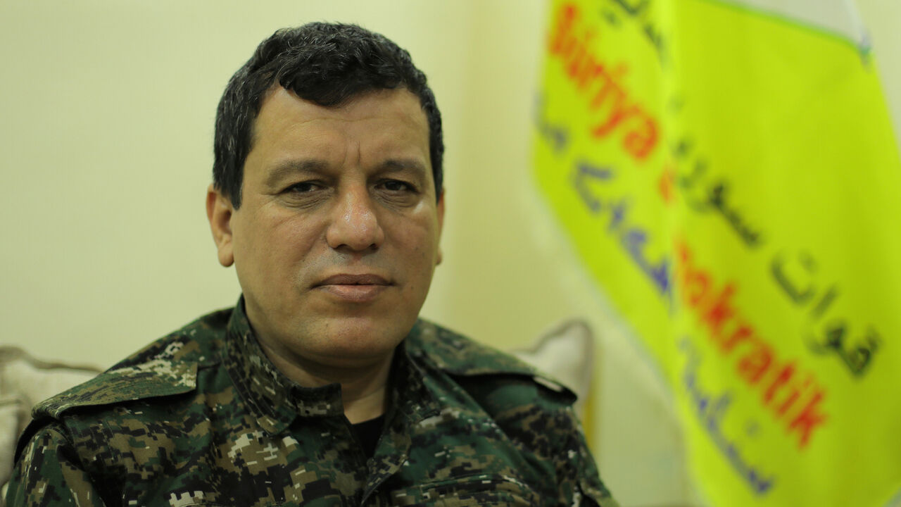 MIDEAST-CRISIS/SYRIA-TURKEY-SDF Mazloum Kobani, SDF commander in chief is pictured during an interview with Reuters in Ain Issa, Syria, December 13, 2018. REUTERS/Rodi Said - RC14AB5F1520