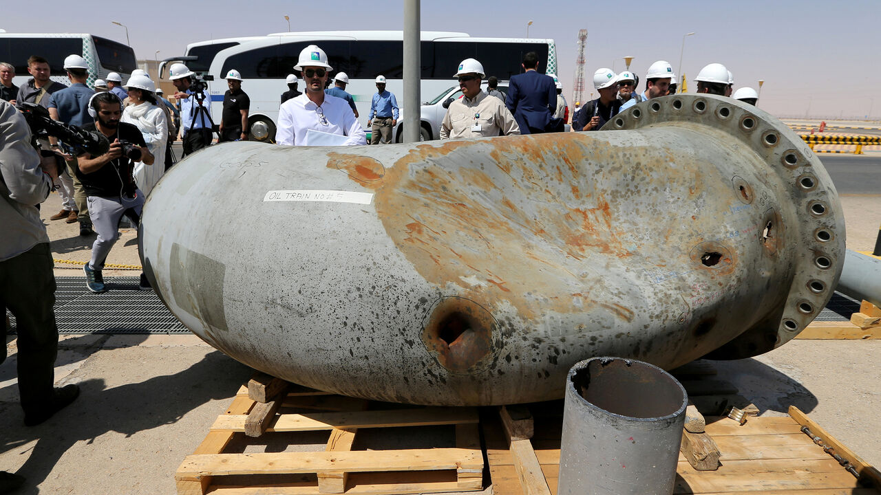 SAUDI-ARAMCO/ATTACKS-RECONSTRUCTION A damaged pipeline is seen at Saudi Aramco oil facility in Khurais, Saudi Arabia, September 20, 2019. REUTERS/Hamad l Mohammed - RC1220EF8C60
