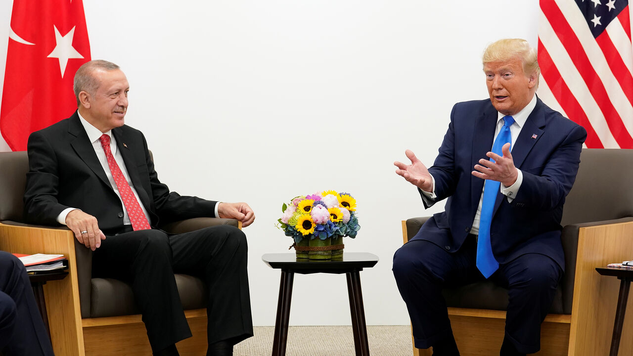 G20-SUMMIT/TRUMP U.S. President Donald Trump attends a bilateral meeting with Turkey's President Tayyip Erdogan during the G20 leaders summit in Osaka, Japan, June 29, 2019. REUTERS/Kevin Lamarque - RC15E2597F00