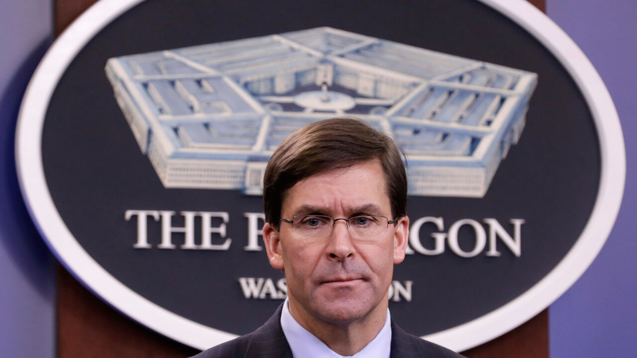 USA-DEFENSE/ U.S. Defense Secretary Mark Esper holds a press briefing at Pentagon in Arlington, Virginia, U.S., December 20, 2019. REUTERS/Yuri Gripas - RC23ZD94I24B
