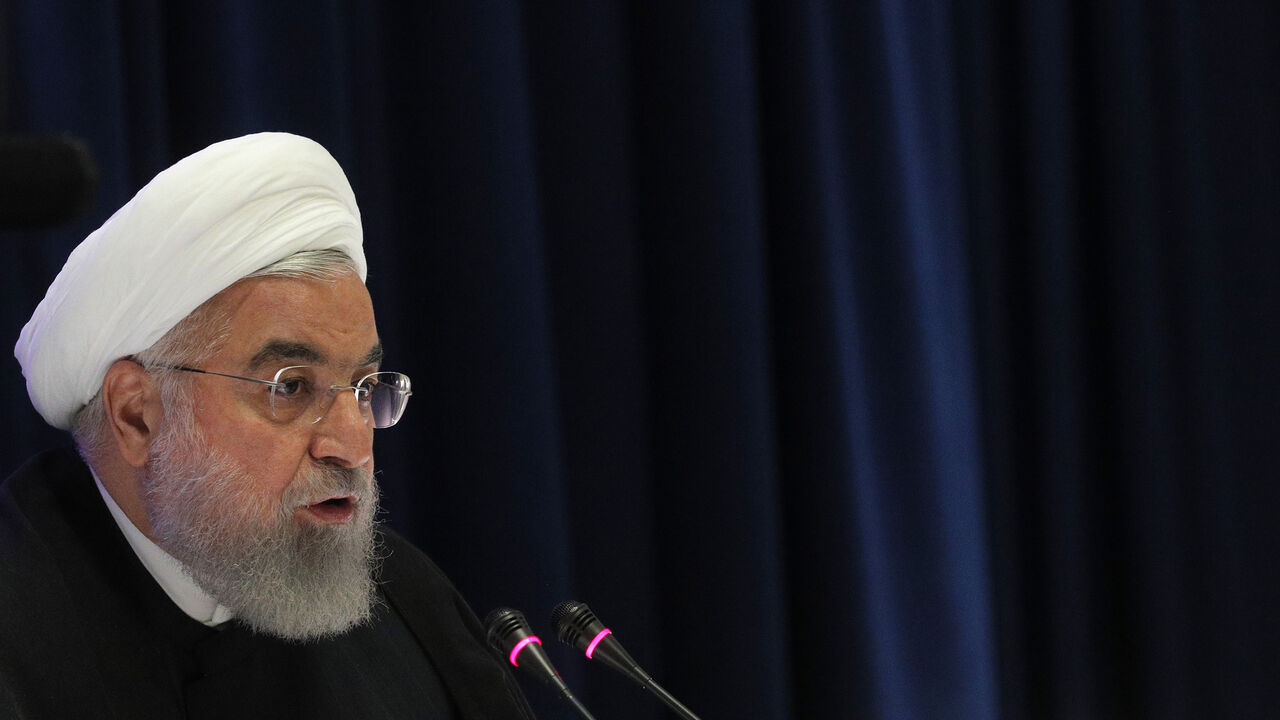 IRAN-USA/ Iranian President Hassan Rouhani speaks at a news conference on the sidelines of the United Nations General Assembly in New York, U.S., September 26, 2019. REUTERS/Brendan Mcdermid - HP1EF9Q1DCLMP