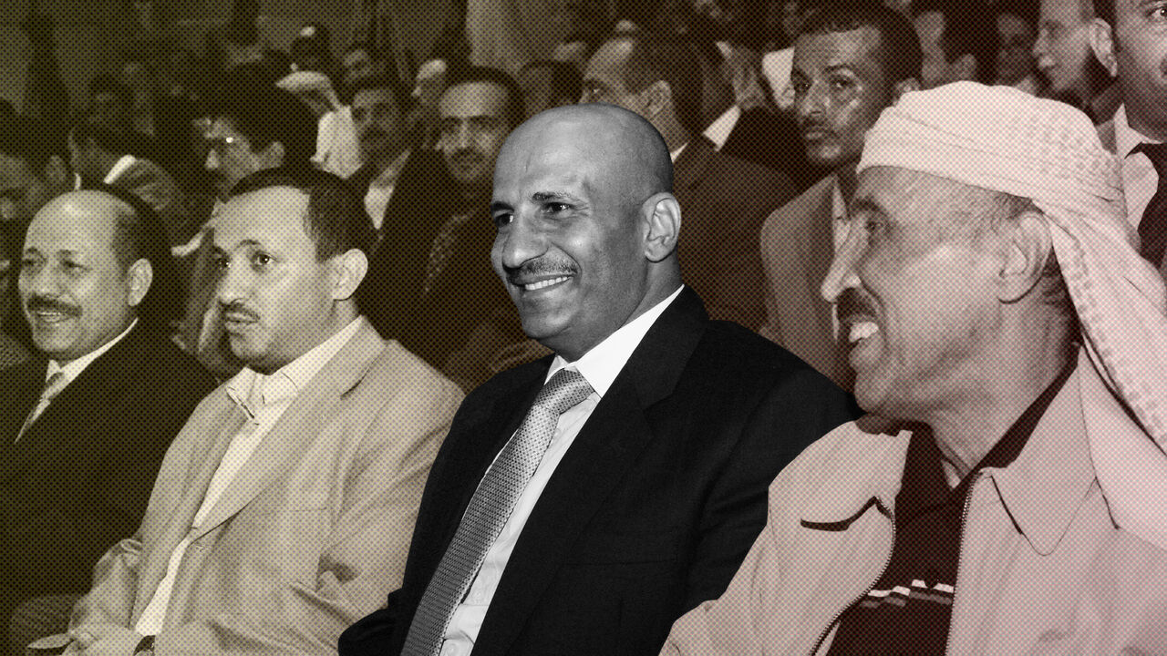 82554026 CORRECTING BYLINE AND REMOVING RESTRICTIONS Yemen's political security chief, Ghaleb Alqamesh (R), commander of the Yemeni president's personal guard, Tareq Mohammed Abdullah Saleh (2-R), Tourism Minister Nabil Alfaqih (2-L) and deputy prime minister for security affairs, Rashad Alimi (L), attend the premier of the Yemeni film about terrorism "The Loser Bet" in Saana on August 24, 2008. The film was produced by the ministry of the interior as part of a media campaign against terrorism and was shown for the