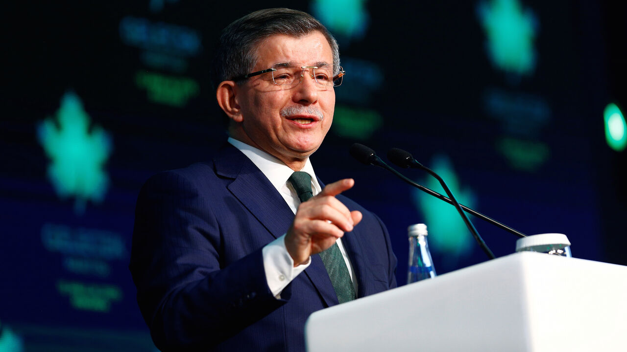 TURKEY-POLITICS/ Former Turkish prime minster Ahmet Davutoglu speaks during a news conference to announce formally the establishment of his Future Party in Ankara, Turkey, December 13, 2019. REUTERS/ Alp Eren Kaya - RC29UD947Q4I