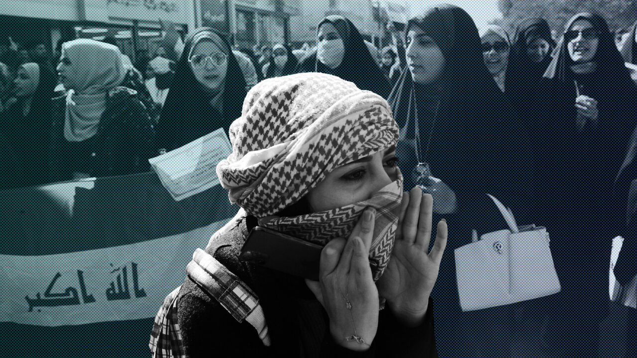 IRAQ-PROTESTS/ University students shout slogans, during ongoing anti-government protests in Kerbala, Iraq January 26, 2020. REUTERS/Abdullah Dhiaa al-Deen - RC2NNE9C338G