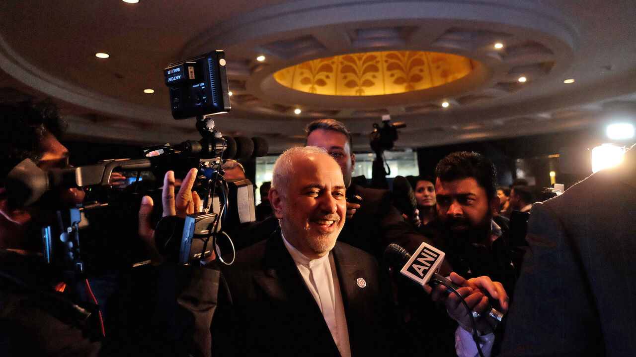 INDIA-SECURITY/IRAN Iran's Foreign Minister Javad Zarif speaks with the media on the sidelines of a security conference in New Delhi, India, January 15, 2020. REUTERS/Alasdair Pal - RC29GE9EYNMU