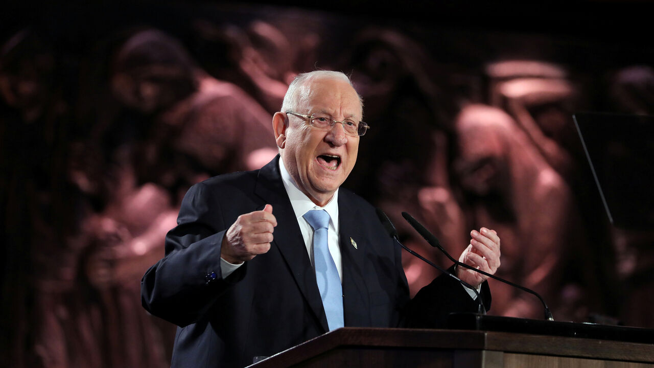 Israeli President Reuven Rivlin speaks at the World Holocaust Forum marking 75 years since the liberation of the Nazi extermination camp Auschwitz, at Yad Vashem Holocaust memorial centre in Jerusalem January 23, 2020. Abir Sultan/Pool via REUTERS - RC2PLE9LMZ3W