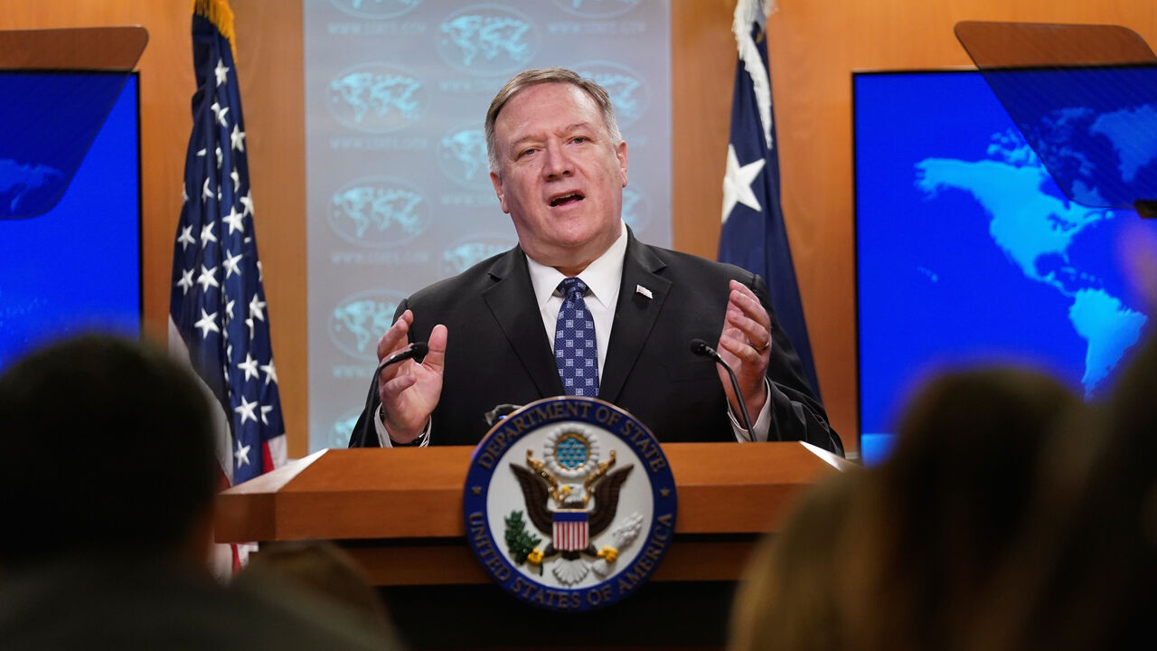 USA-AFGHANISTAN/ U.S. Secretary of State Mike Pompeo speaks to reporters during a briefing at the State Department in Washington, U.S., February 25, 2020. REUTERS/Kevin Lamarque - RC2R7F91KIKZ