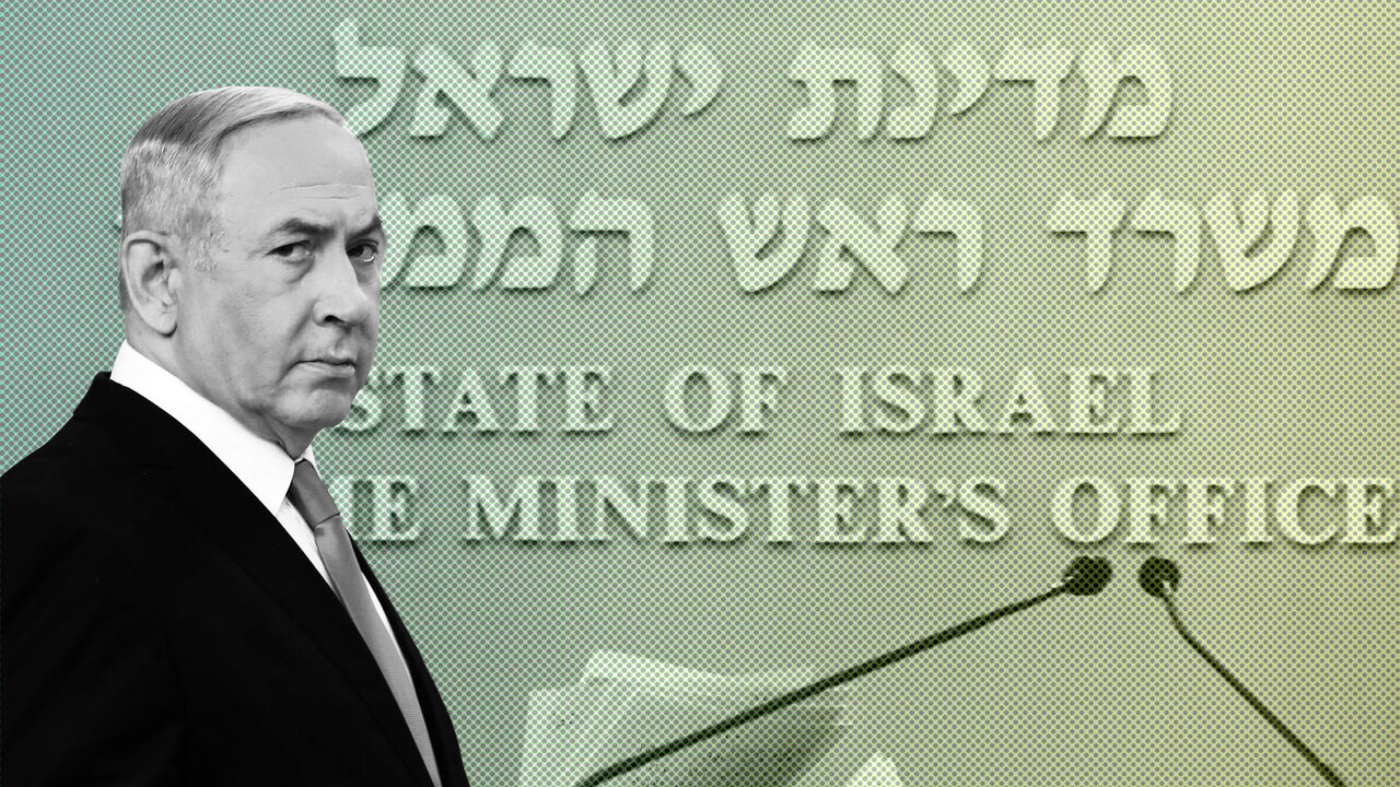 HEALTH-CORONAVIRUS/ISRAEL Israeli Prime Minister Benjamin Netanyahu arrives for a speech at his Jerusalem office, regarding the new measures that will be taken to fight the coronavirus, March 14, 2020. Gali Tibbon/Pool via REUTERS - RC2XJF9GHE1C