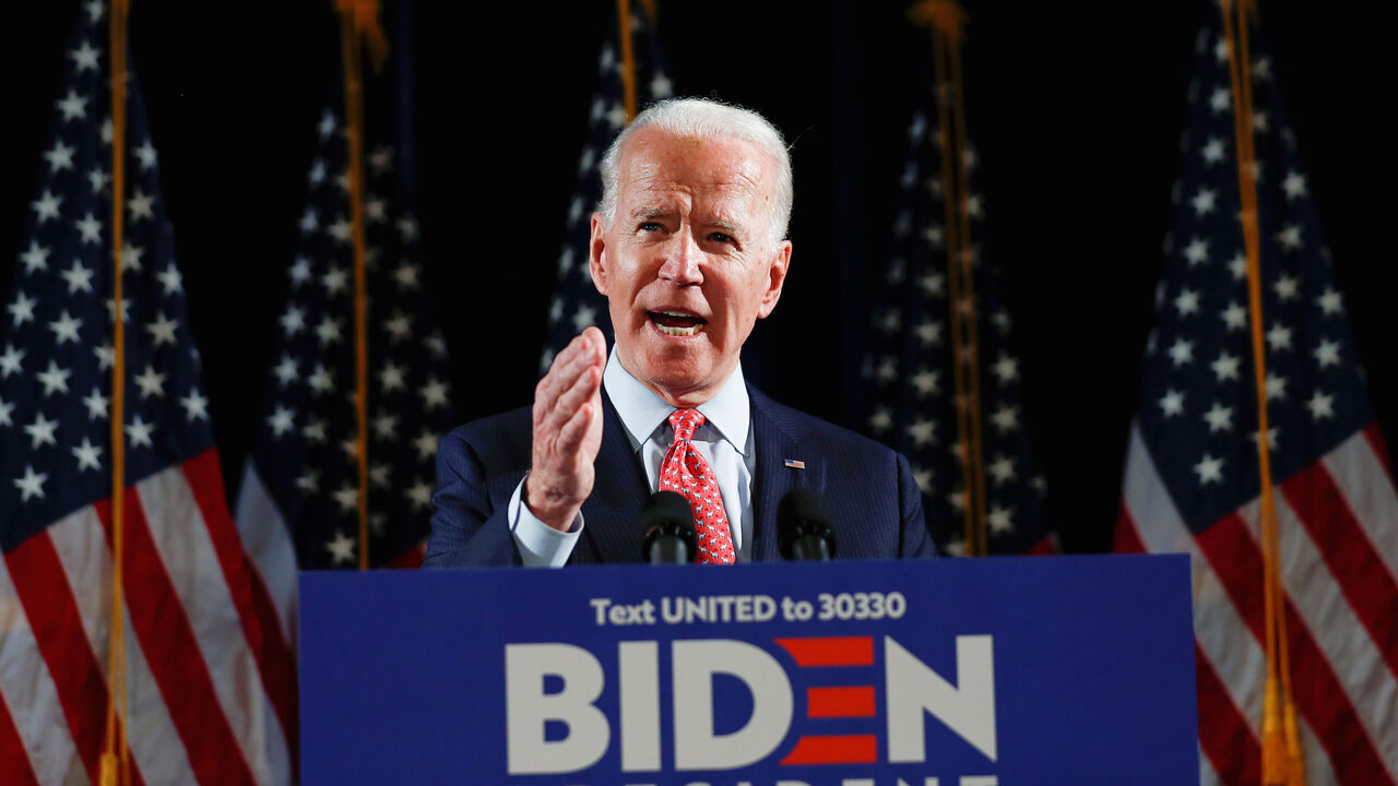 Democratic U.S. presidential candidate and former Vice President Joe Biden speaks about the COVID-19 coronavirus pandemic at an event in Wilmington, Delaware, U.S., March 12, 2020. REUTERS/Carlos Barria - RC2HIF91AUNH