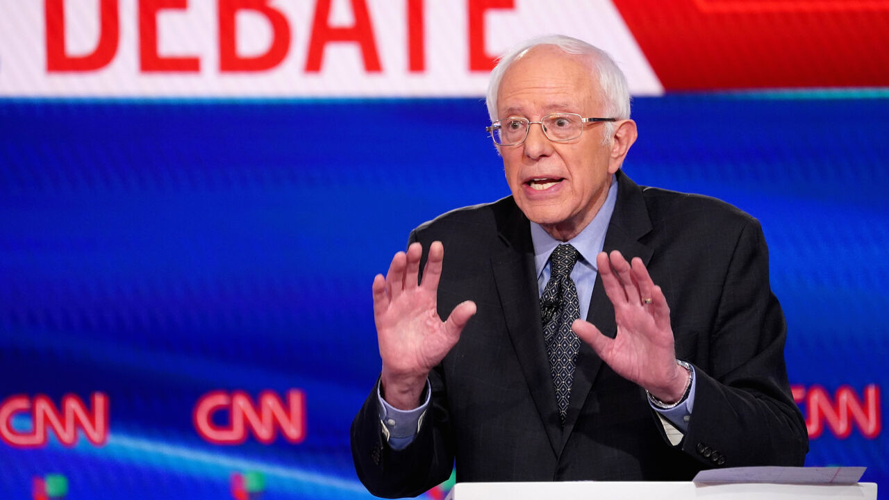 USA-ELECTION/DEBATE Democratic U.S. presidential candidate Senator Bernie Sanders speaks during the 11th Democratic candidates debate of the 2020 U.S. presidential campaign, held in CNN's Washington studios without an audience because of the global coronavirus pandemic, in Washington, U.S., March 15, 2020. REUTERS/Kevin Lamarque TPX IMAGES OF THE DAY - HP1EG3G03W5EF