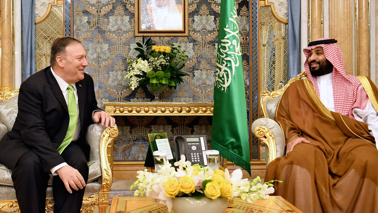 SAUDI-ARAMCO/USA-POMPEO U.S. Secretary of State Mike Pompeo takes part in a meeting with Saudi Arabia's Crown Prince Mohammed bin Salman in Jeddah, Saudi Arabia, September 18, 2019. Mandel Ngan/Pool via REUTERS - RC114A0F4CE0