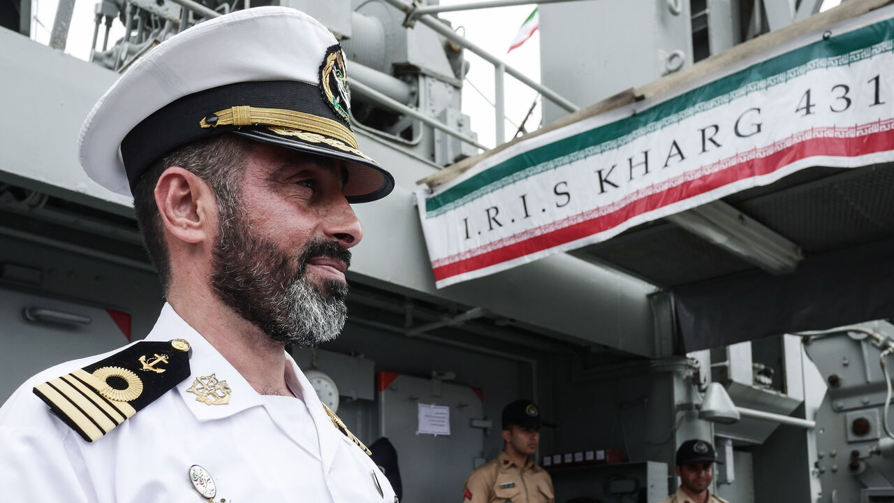1203900841 JAKARTA, INDONESIA - FEBRUARY 27: Iranian navy stand on the Kharg ship at Tanjung Priok port in Jakarta, Indonesia on February 27, 2020. The Kharg ship visit is part of 70th diplomatic relationship Islamic Republic of Iran-Republic of Indonesia. Kharg starts the journey from Abbas harbour in Iran, carries 300 Iranian navy student who will do sport activity together with the Indonesian navy during docked in Jakarta 25-28 February. (Photo by Anton Raharjo/Anadolu Agency via Getty Images)