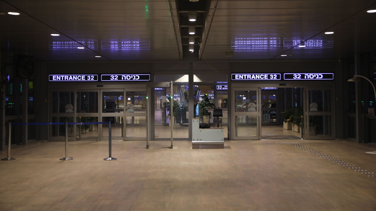 1210615830 TEL AVIV, ISRAEL - APRIL 21: A photo shows empty Ben Gurion Airport after all flights were temporarily stopped as part of the novel coronavirus (COVID-19) precautions in Tel Aviv, Israel on April 21, 2020. (Photo by Mostafa Alkharouf/Anadolu Agency via Getty Images)