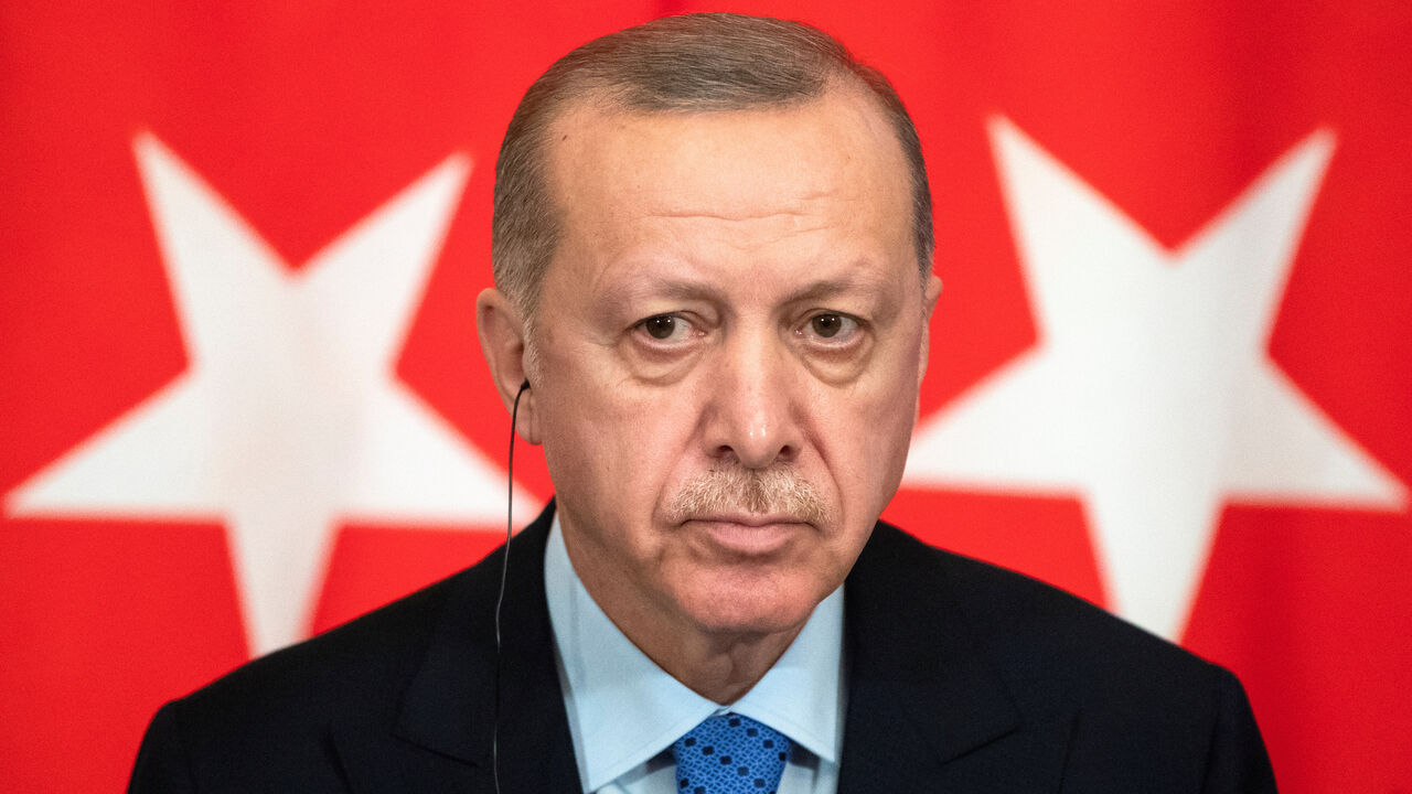 Turkish President Tayyip Erdogan attends a joint news conference with Russian President Vladimir Putin (not pictured) following their talks in Moscow, Russia March 5, 2020. Pavel Golovkin/Pool via REUTERS - RC2UDF9BM4UQ