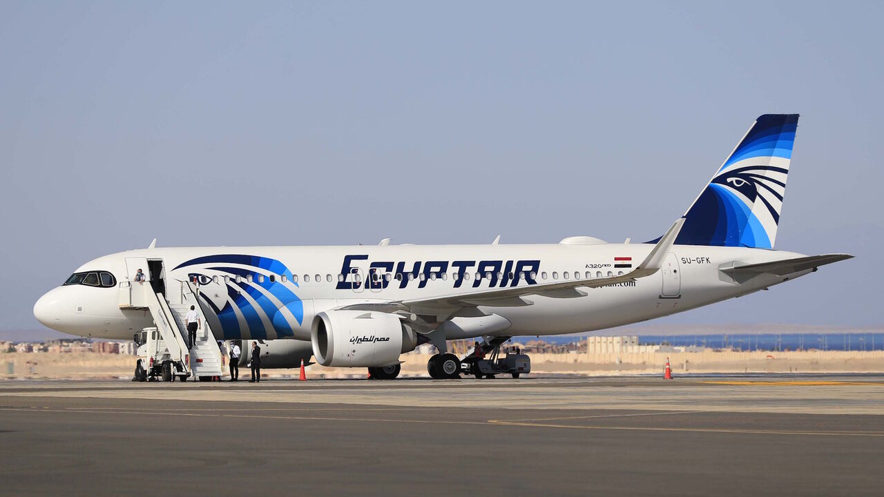 1221662426 This picture taken on June 20, 2020 shows a view of an EgyptAir Airbus A320neo aircraft on the tarmac at Sharm el-Sheikh International Airport, in the Red Sea resort city at the southern tip of the Sinai peninsula. (Photo by Khaled DESOUKI / AFP) (Photo by KHALED DESOUKI/AFP via Getty Images)