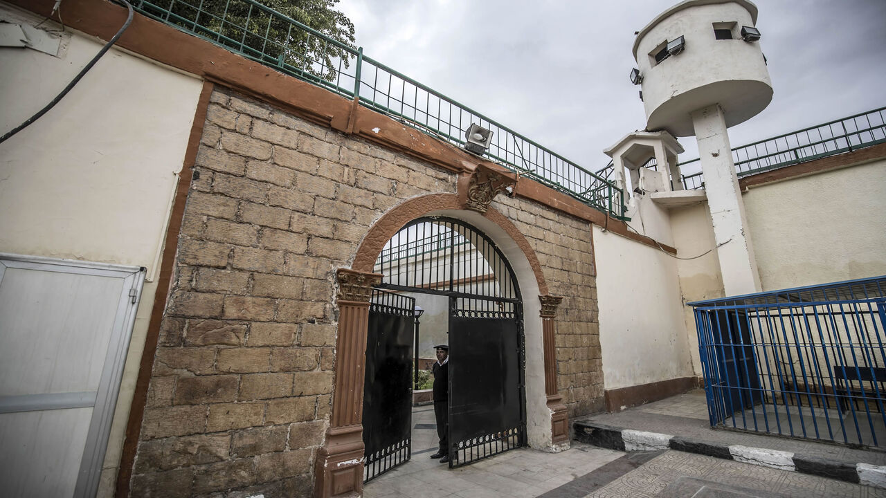1200174906 A picture taken during a guided tour organised by Egypt's State Information Service on February 11, 2020, shows an Egyptian policman standing guard at the Tora prison in the Egyptian capital Cairo. (Photo by Khaled DESOUKI / AFP) (Photo by KHALED DESOUKI/AFP via Getty Images)