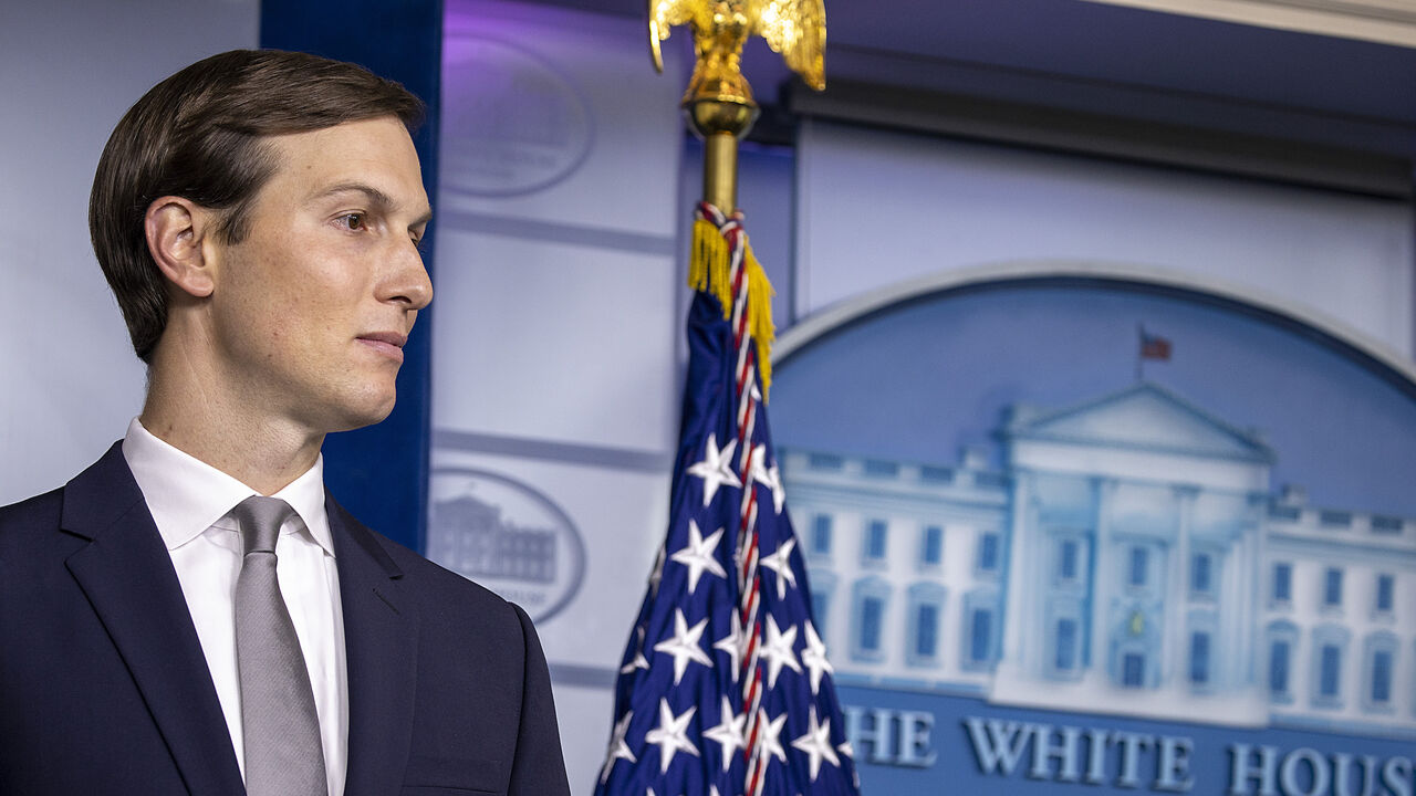 1266149450 WASHINGTON, DC - AUGUST 13: Senior Advisor to President Donald Trump Jared Kushner listens as National Security Advisor Robert O'Brien speaks during a press briefing at the White House on August 13, 2020 in Washington, DC. Kushner appeared with President Trump earlier today as Trump announced a new peace deal between Israel and the United Arab Emirates. (Photo by Tasos Katopodis/Getty Images)