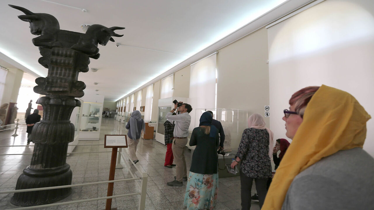 1047944850 Tourists visit The National Museum of Iran in Tehran on October 09, 2018. (Photo by ATTA KENARE / AFP) (Photo credit should read ATTA KENARE/AFP via Getty Images)