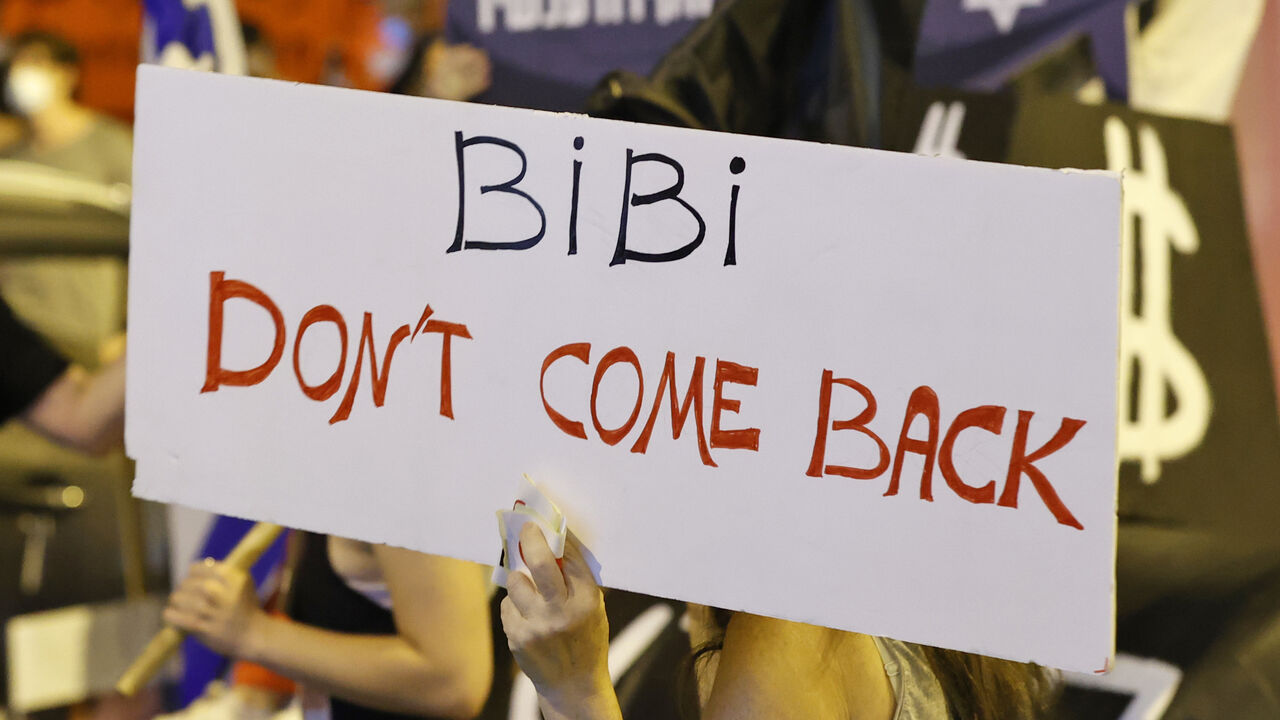 Israeli protesters take part in an anti-government demonstration outside the Ben Gurion Airport near Tel Aviv on September 13, 2020, demanding the resignation of Prime Minister Benjamin Netanyahu over several corruption indictments and his handling of the coronavirus crisis, as he prepares to travel to the US. - The UAE and Bahrain will sign agreements to recognise Israel on September 15.
US President Donald Trump and Israeli Prime Minister Benjamin Netanyahu are to sign the Abraham accords -- a reference t