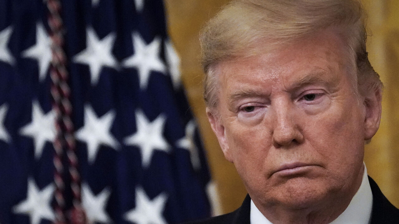 1206480536 WASHINGTON, DC - MARCH 10: U.S. President Donald Trump look on during a ceremony to present the Presidential Medal of Freedom to retired four-star Army general Jack Keane in the East Room of the White House March 10, 2020 in Washington, DC. Gen. Keane currently works as an analyst on Fox News. (Photo by Drew Angerer/Getty Images)