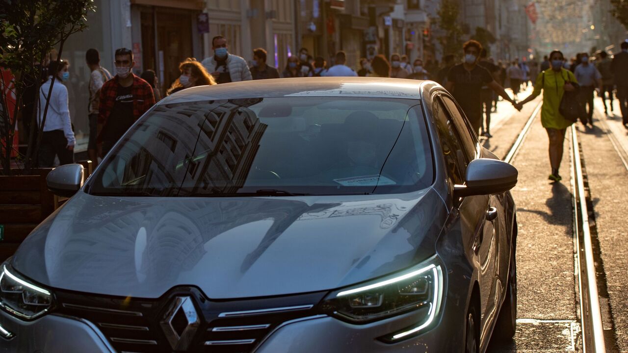 1229293529 This picture taken on October 26, 2020 in Istanbul shows a French car Renault in the Istiklal street. - Turkish President joined calls for a boycott of French goods, on October 26, 2020, ramping up a standoff between France and Muslim countries over Islam and freedom of speech. (Photo by Yasin AKGUL / AFP) (Photo by YASIN AKGUL/AFP via Getty Images)