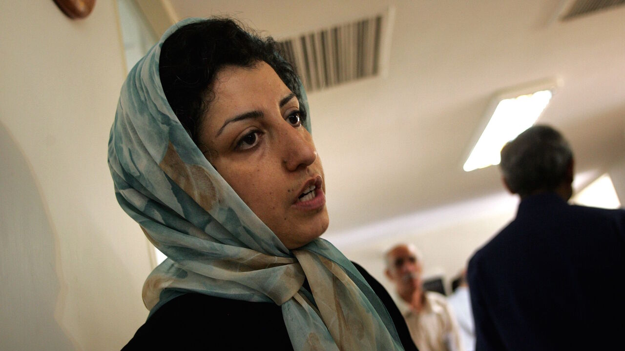 611053036 File Picture dated June 25, 2007 shows Iranian opposition human rights activist, Narges Mohammadi, at the Defenders of Human Rights Center in Tehran.
Mohammadi an aide to Iranian Nobel peace winner Shirin Ebadi has been arrested before the anniversary of Iran's disputed presidential election, Ebadi's rights groups said on June 11, 2010. / AFP / BEHROUZ MEHRI (Photo credit should read BEHROUZ MEHRI/AFP via Getty Images)