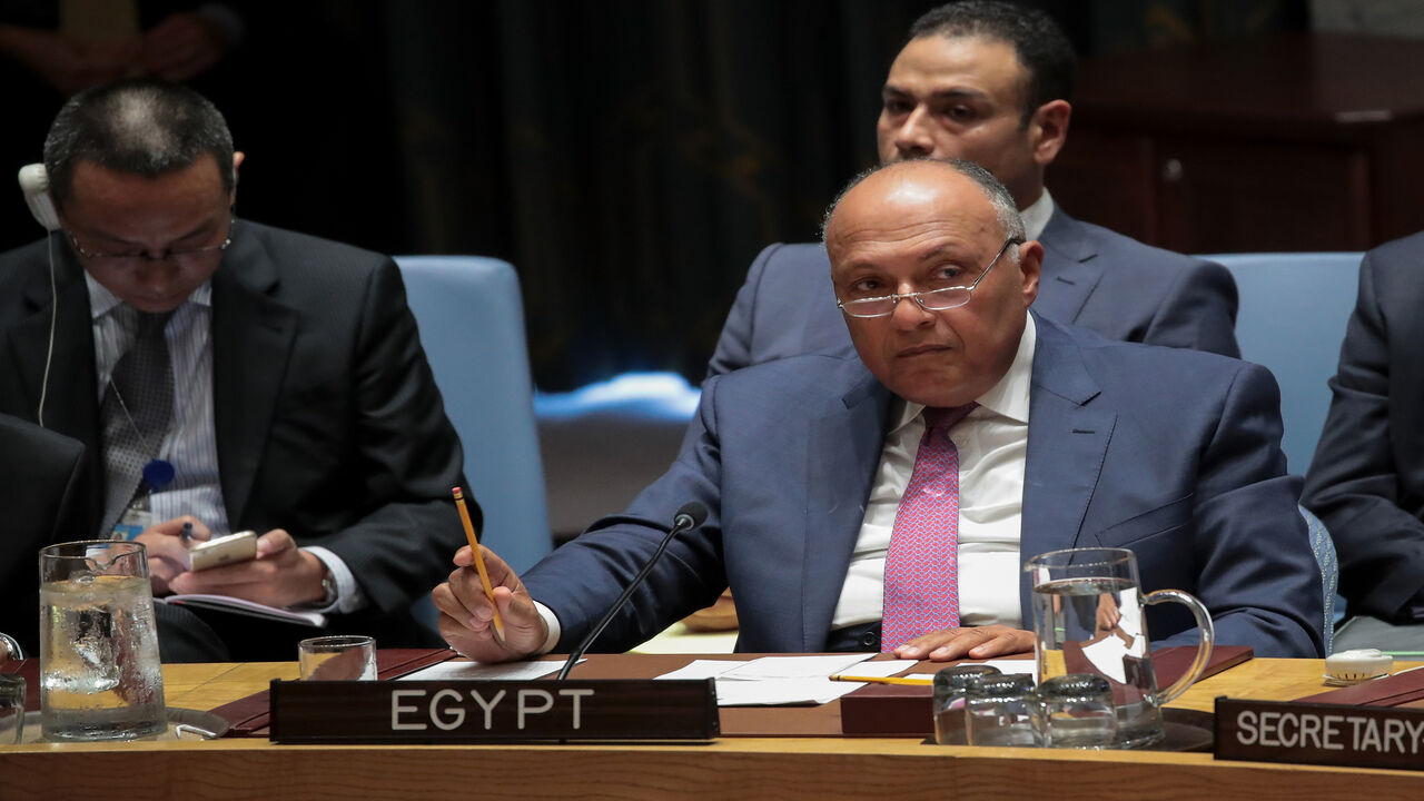 850965378 NEW YORK, NY - SEPTEMBER 21: Sameh Shoukry, Minister of Foreign Affairs of Egypt, listens during a UN Security Council meeting concerning nuclear non-proliferation, during the United Nations General Assembly at UN headquarters, September 21, 2017 in New York City. The most pressing issues facing the assembly this year include North KoreaÕs nuclear ambitions, violence against the Rohingya Muslim minority in Myanmar, and the debate over climate change. (Photo by Drew Angerer/Getty Images)