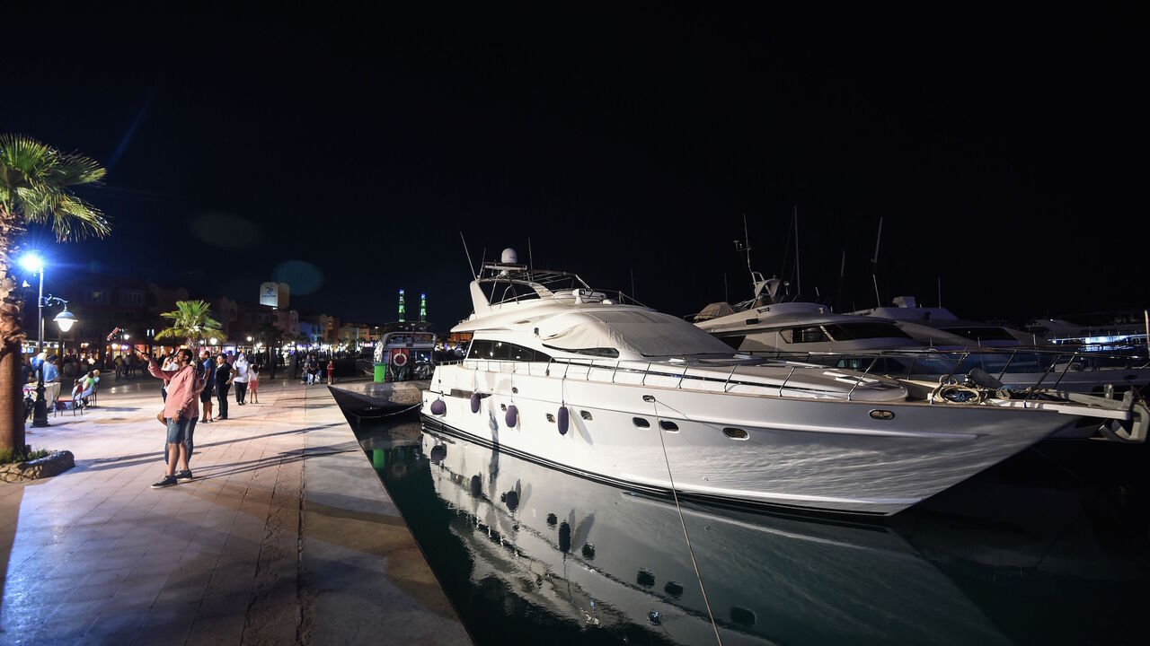 1022944850 Yachts are moored at the marina in Egypt's Red Sea resort town of Hurghada on August 24, 2018. (Photo by AFP) (Photo credit should read /AFP via Getty Images)