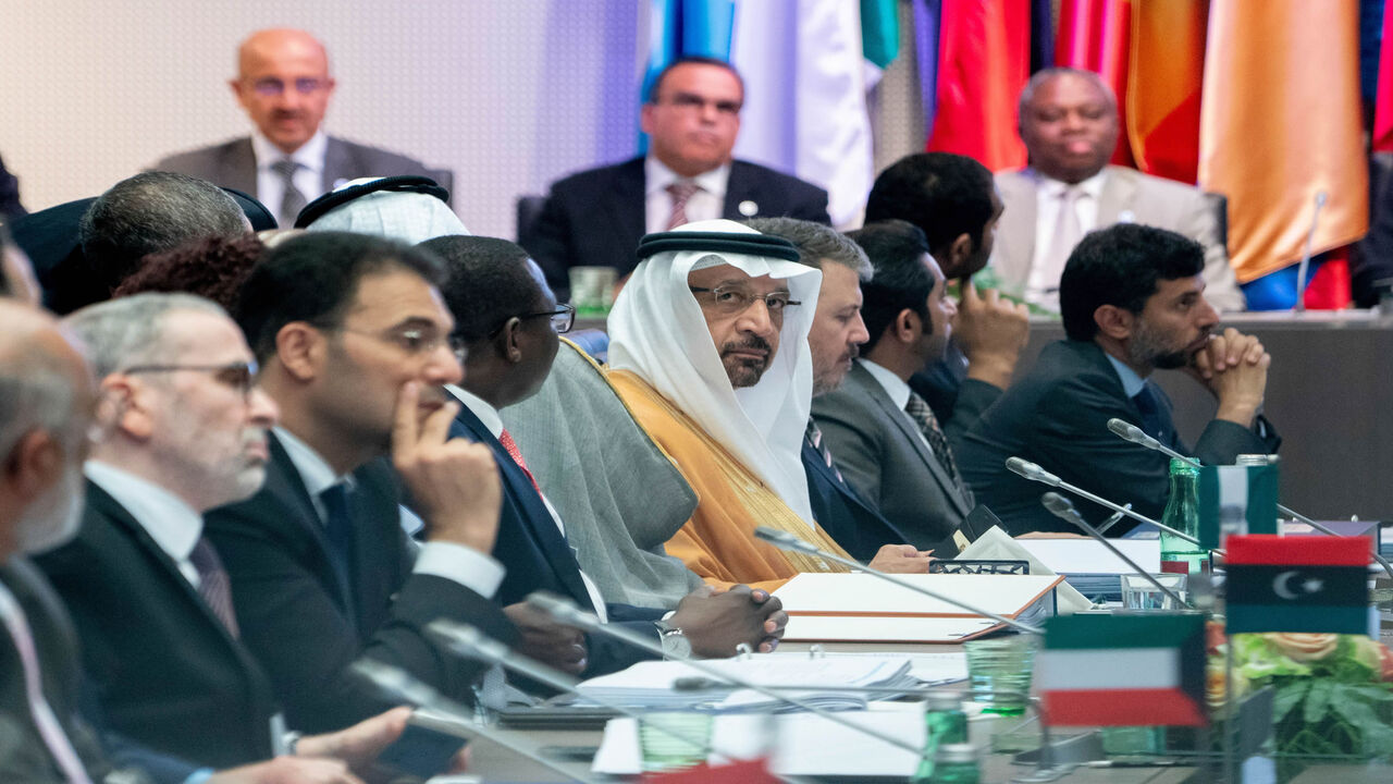 1153123762 Oil ministers attend the 176th meeting of the Organization of the Petroleum Exporting Countries (OPEC) conference and the 6th meeting of the OPEC and non-OPEC countries on July 1, 2019 in Vienna, Austria. (Photo by JOE KLAMAR / AFP) (Photo credit should read JOE KLAMAR/AFP via Getty Images)