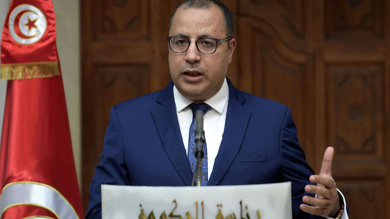 1229439542 Tunisian Prime Minister Hichem Mechichi gives a press conference on November 3, 2020 in Tunis, after his meeting with several economic experts. (Photo by FETHI BELAID / AFP) (Photo by FETHI BELAID/AFP via Getty Images)