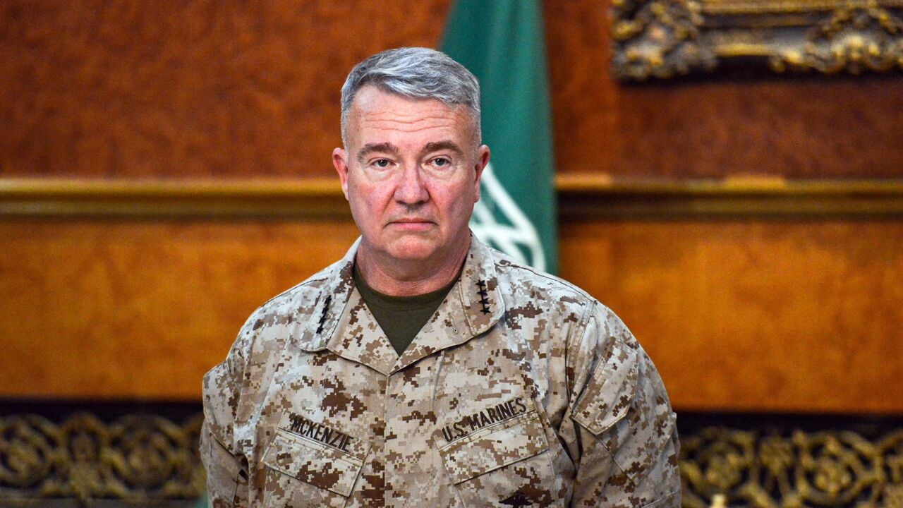 1156237192 US Marine Corps General Kenneth F. McKenzie Jr., Commander of the US Central Command (CENTCOM), poses for a picture during his visit to a military base in al-Kharj in central Saudi Arabia on July 18, 2019. - McKenzie pledged on July 18 to work "aggressively" to ensure maritime safety in strategic Gulf waters after a spate of attacks blamed on Iran. McKenzie's visit to Saudi Arabia comes a day after the US House voted to block $8.1 billion in arms sales to the kingdom and other allies, in a move likely to be