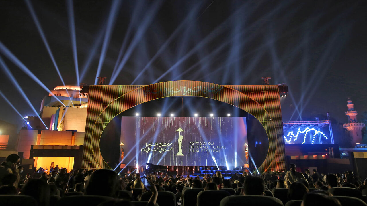 1230061000 A general view shows the closing ceremony of the 42nd Cairo International Film Festival (CIFF) at the Opera House in Cairo on December 10, 2020. (Photo by Mahmoud KHALED / AFP) (Photo by MAHMOUD KHALED/AFP via Getty Images)