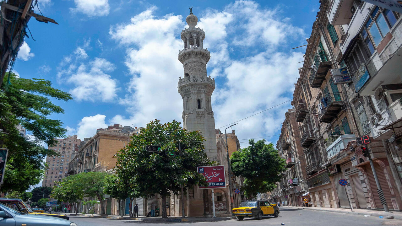 1226348715 A picture taken on July 12, 2020, shows the Attarine Mosque, originally an octagonal church dating back to 370, transformed into a mosque during the Islamic invasion of the seventh century, in the Mediterranean Egyptian city of Alexandria. - Istanbul's iconic Hagia Sophia is to reopen for Muslim worship as a mosque after a Turkish court on July 10 overturned a 1934 cabinet decision to turn the UNESCO World Heritage site into a museum, clearing the way for a July 24 reversion to its status as a mosque, in a